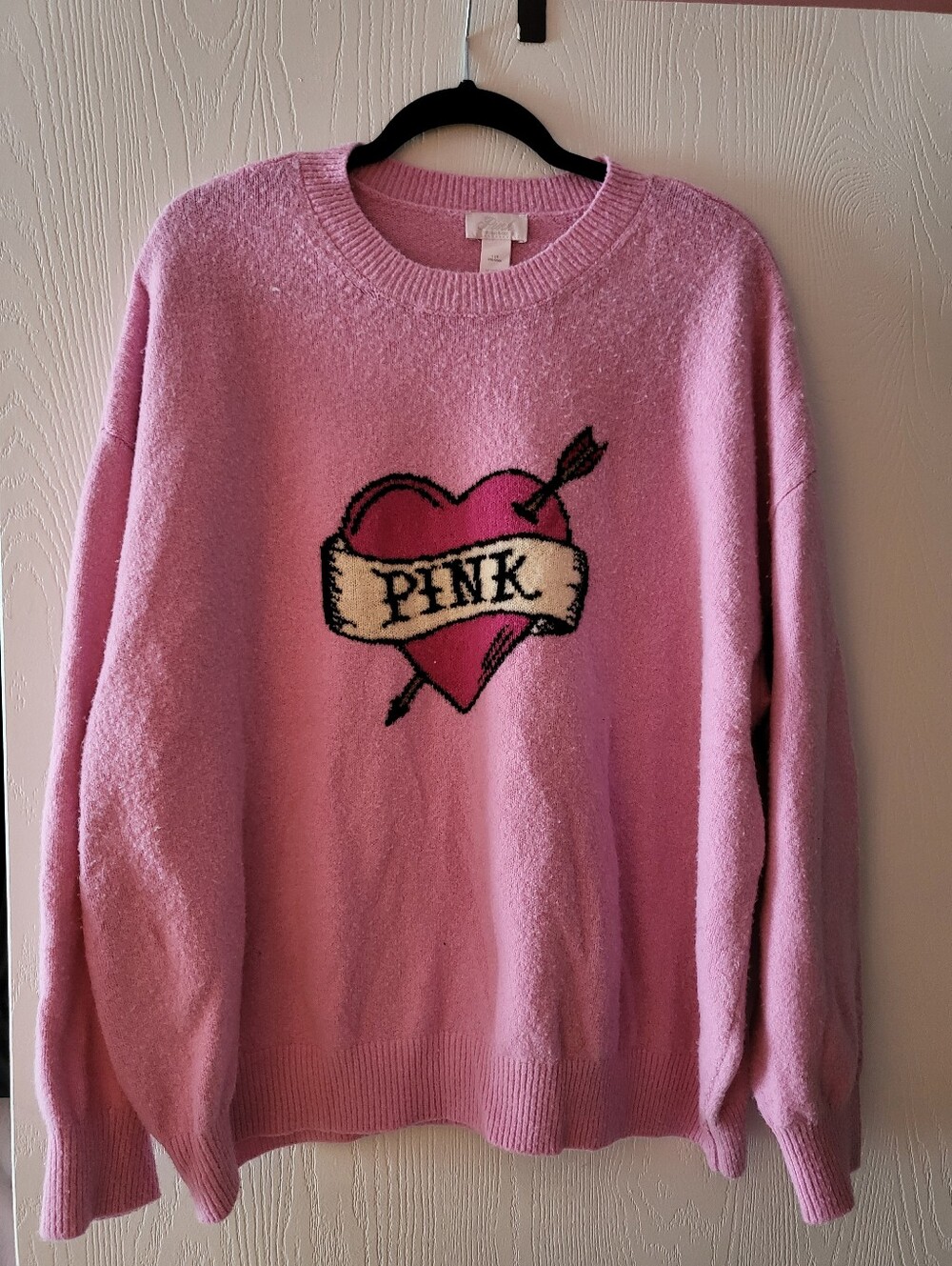 PINK Heart Sweater